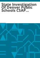 State_investigation_of_Denver_Public_Schools_CSAP_results_for_2010_and_2011