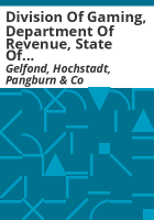 Division_of_Gaming__Department_of_Revenue__State_of_Colorado_audit_report_year_ended_June_30__1999