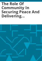 The_role_of_community_in_securing_peace_and_delivering_justice